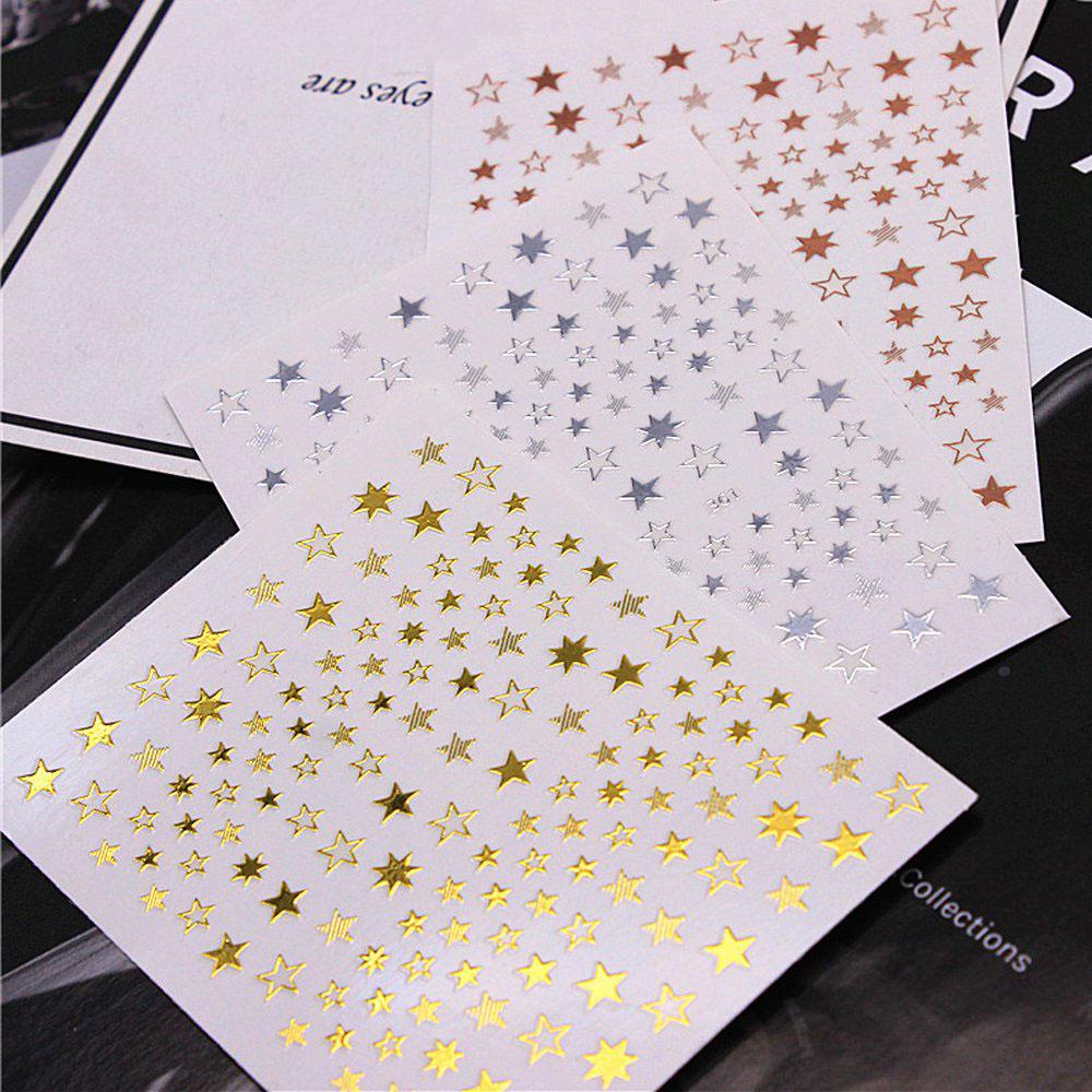 AUGUSTINA Agustinina Nail Art Dekorasi Geometri Indah Sepuhan Kuku Ornamen Perekat Diri Glitter Bintang Nail Foil Decals