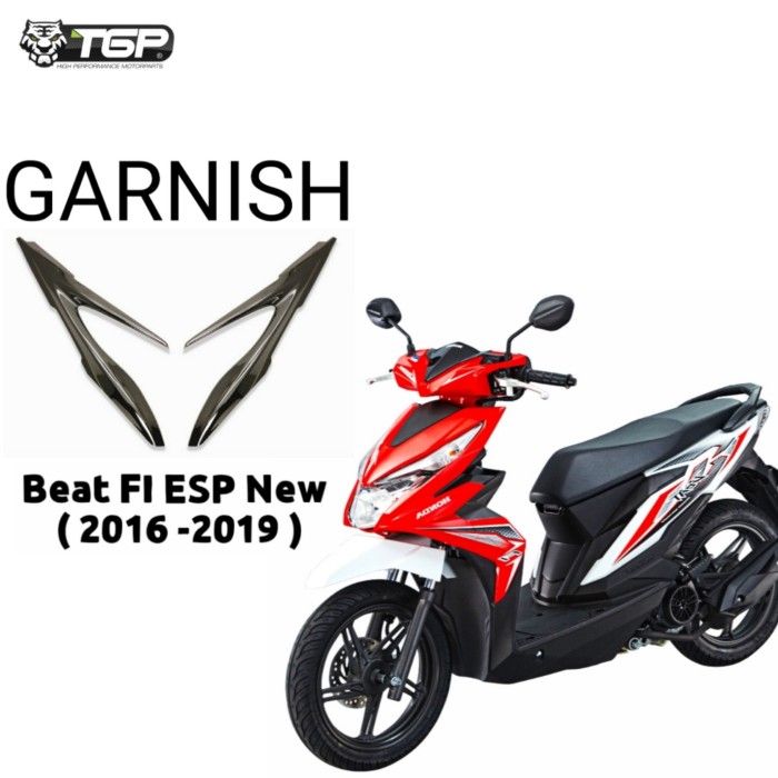 Garnish alis lampu depan honda beat TGP black chrome