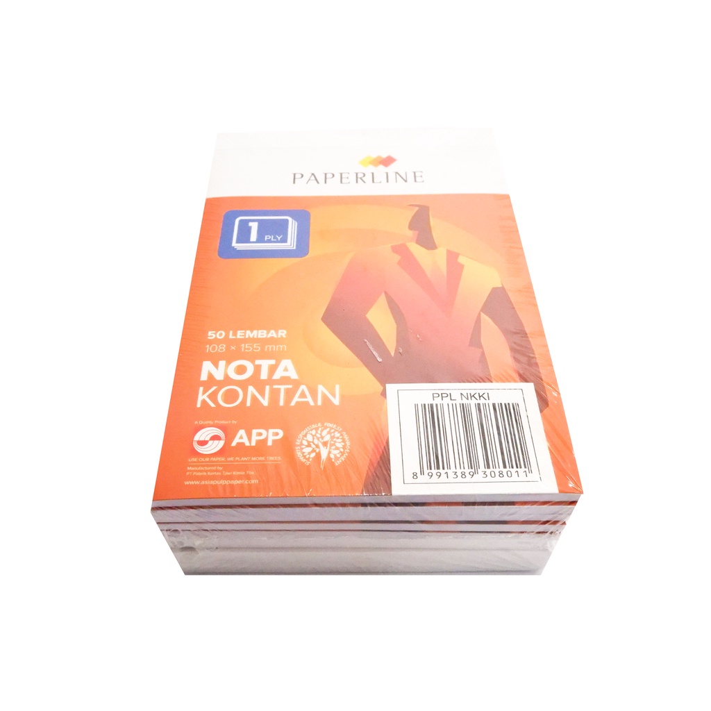 

Buku Nota Besar Kontan NCR 1 Ply Paperline Rangkap Satu Besar 16x21cm - 1 Pack Isi 10 Buku