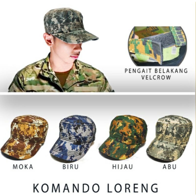 Topi komando Loreng Dewasa Topi Tectical Topi Unisex