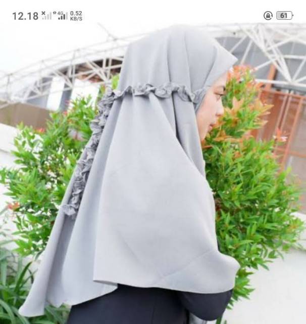 Khimar tali kriwil tali belakang