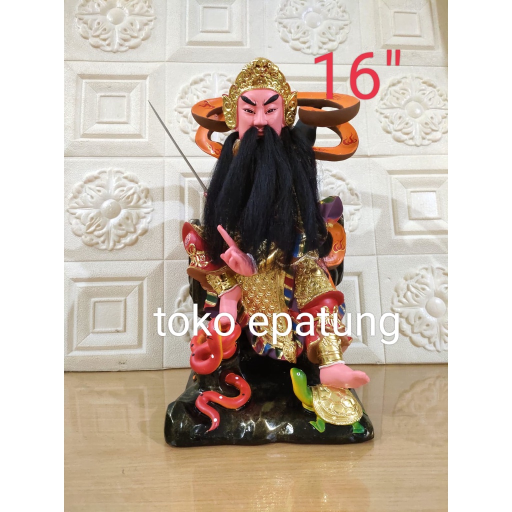patung dewa hian tian shang ti / siong te kong - 16 inch - fiber - AL
