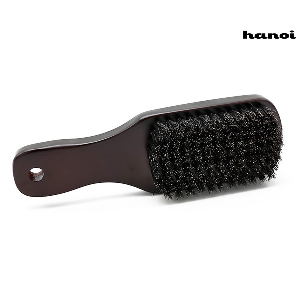 HQTM_Mustache Brush Skin-friendly Brownish Black Wooden Handle Hair Styling Comb Shaving Tools for Men