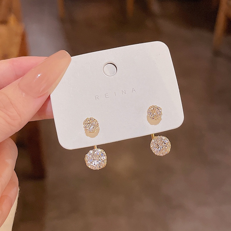 Anting Tusuk Sterling silver 925 Dengan Batu Zircon Mewah Untuk Wanita