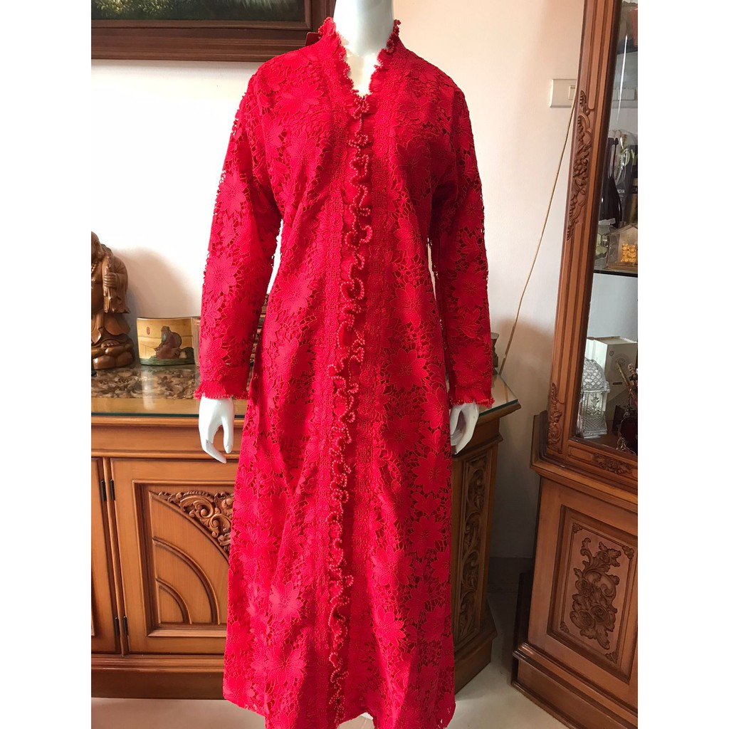 Gamis alexuez full brukat 0481 depan /gamis brukat tebal premium