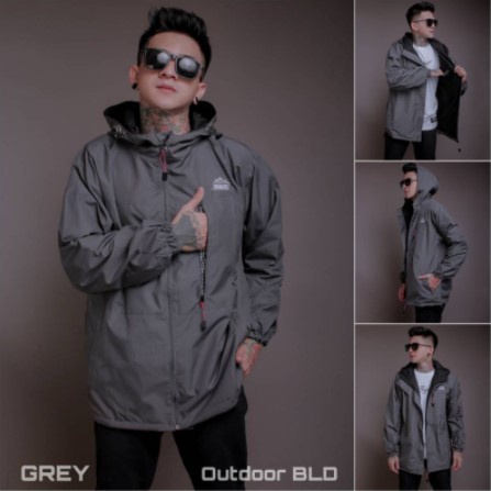 jaket parasut / jaket wanita / outwear wanita /jaket waterproof / jaket gunung / jaket outdoor terbaru-BLD 1 GREY