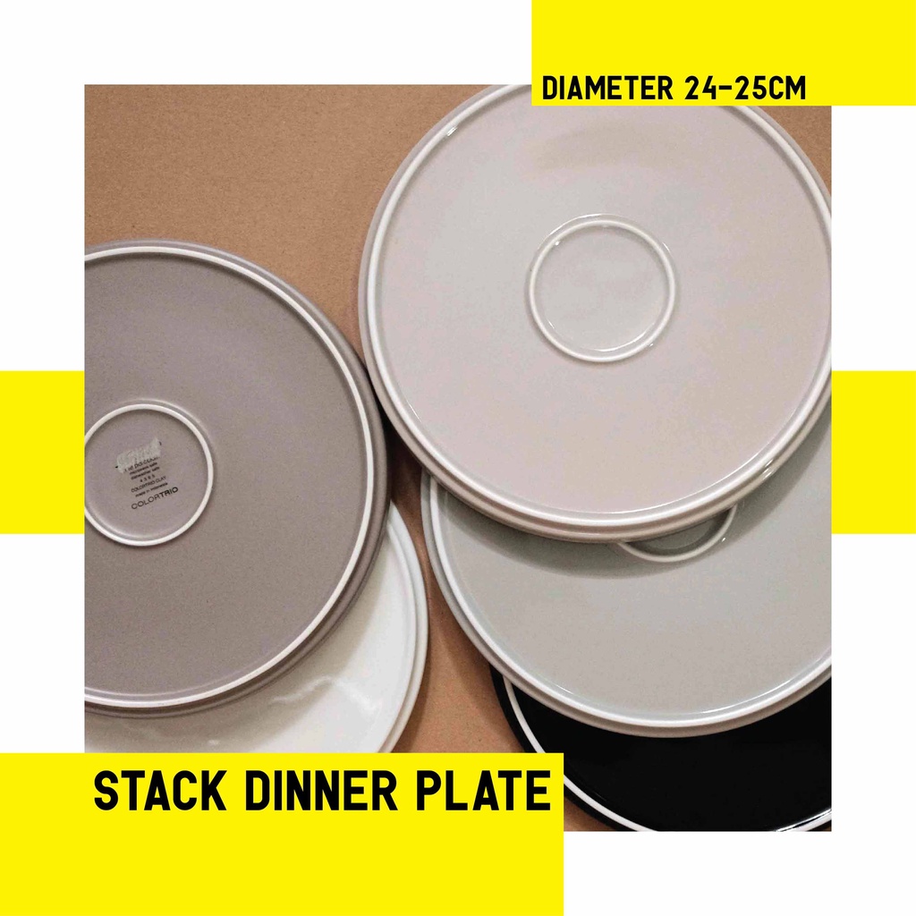 Piring Makan Stack Keramik 25cm | Ceramic Stack Dinner Plate | Minimalis
