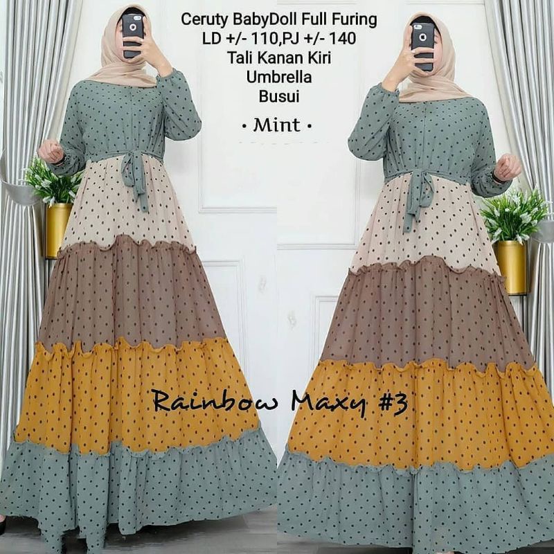 Gamis Dress Maxi / Rainbow Maxi ikn Terlaris Pakaian wanita / Busana muslim wanita