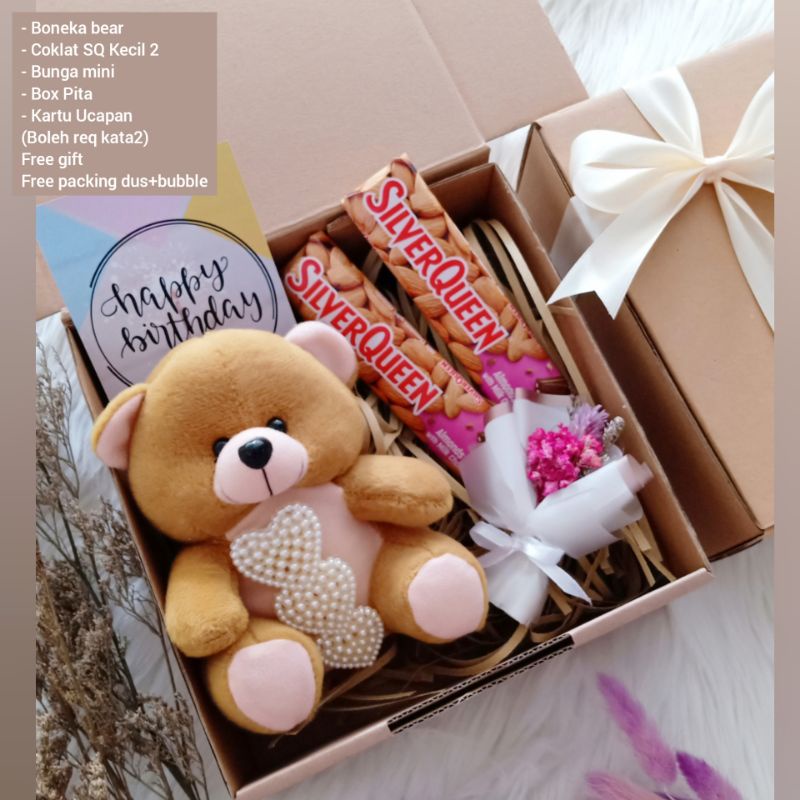 

Hampers coklat valentine silverqueen kado ultah pacar cewek + boneka bagus lucu cantik murah promo