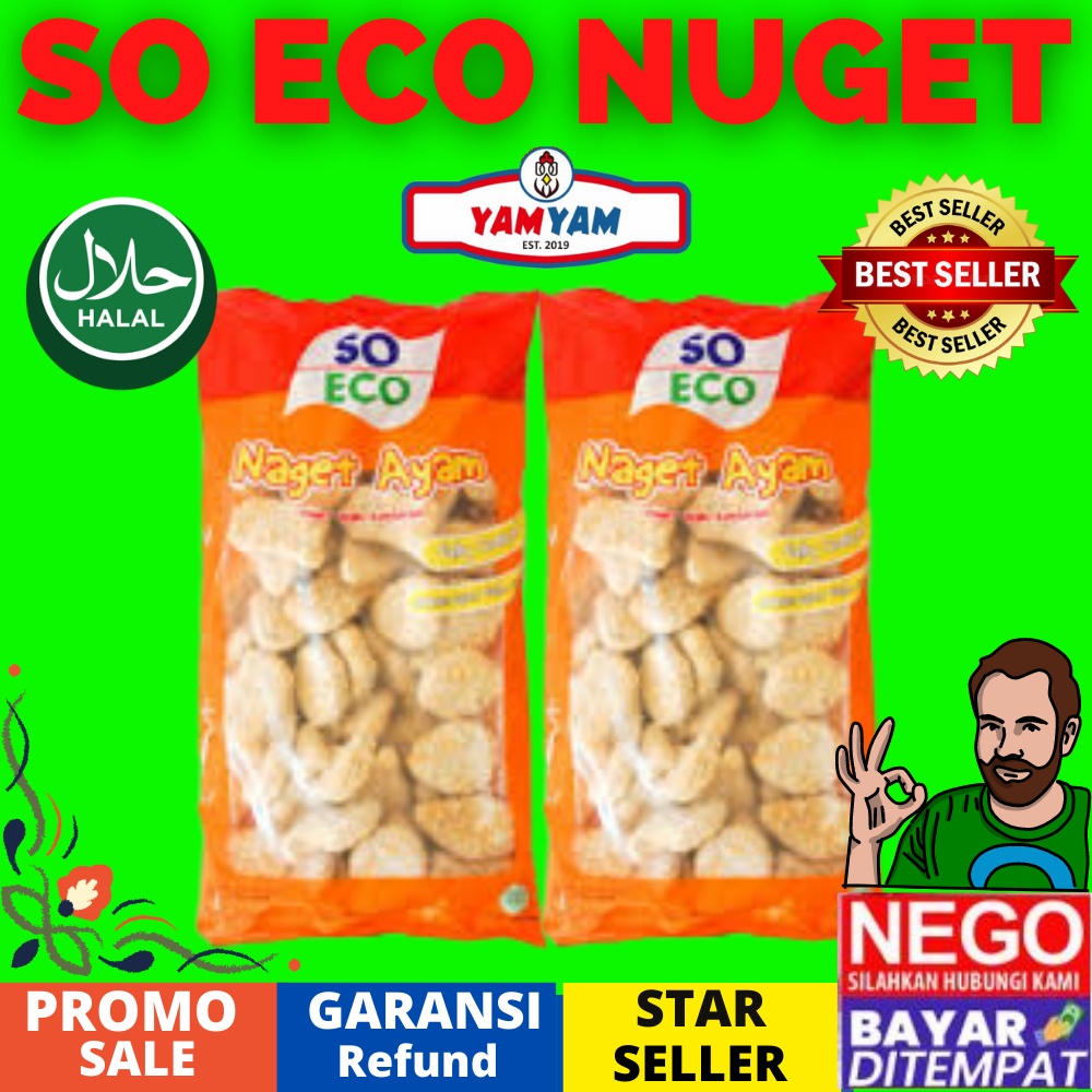 

SO ECO SOECO AYAM NAGET NUGET NUGGET 1KG 1000gr gram GRADE SUPER JUMBO BESAR PREMIUM FRESS FRESH