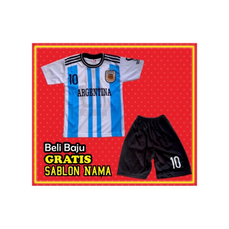 stelan baju bola anak gratis sablon nama