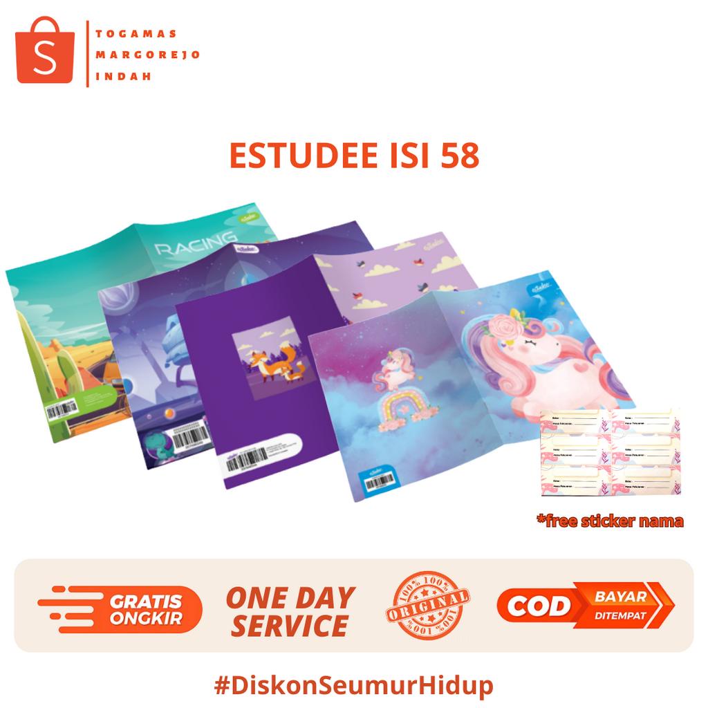 

BUKU TULIS KWARTO 58 ANIMALS//UNICORN//DINO//TRANSPORT ISI 10 ESTUDEE