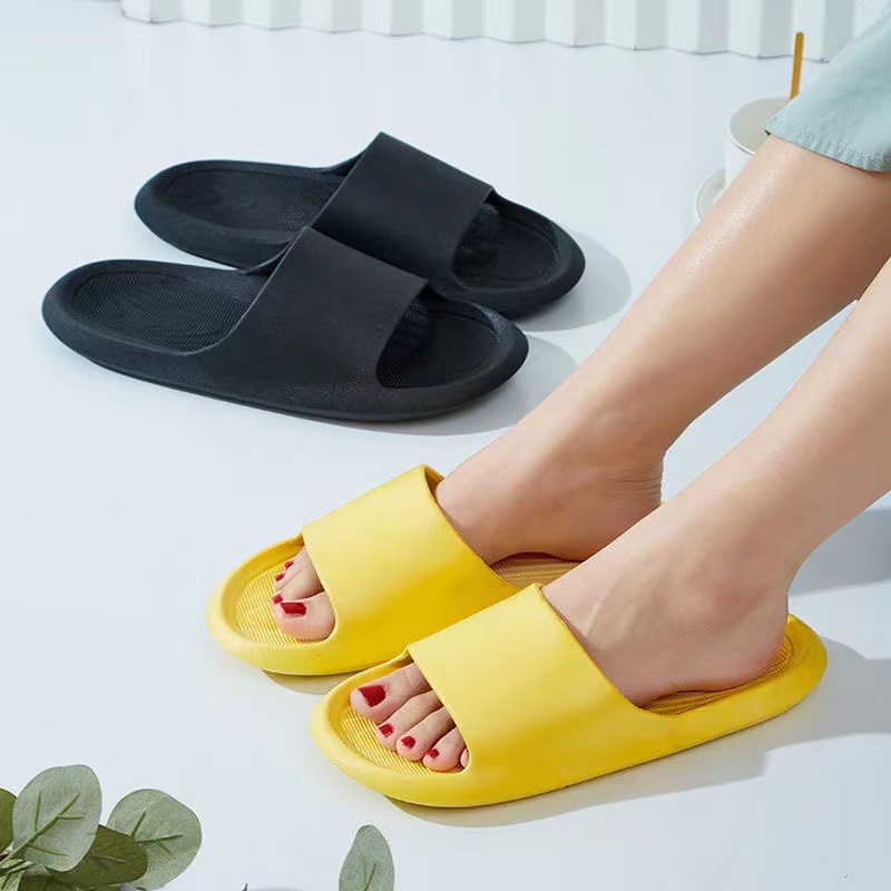 Sandal Slip On Polos Korean Style Murah Empuk Wanita Anti Selip Anti Air Bahan EVA Karet