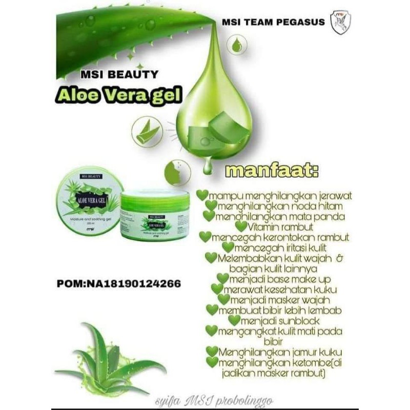 Aloevera soothing gel. Original Msi