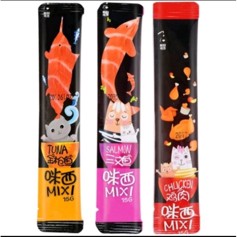 Mixi mirip bio meo Snack Liquid Creamy Snack dg Taurine inulin 15 gr gram makanan kucing kitten