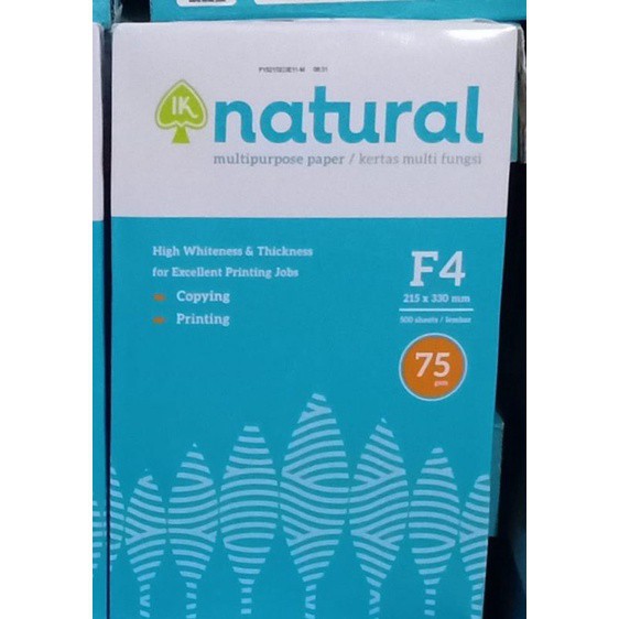 

KERTAS HVS / HVS NATURAL 75 F4 NATURAL / HVS NATURAL