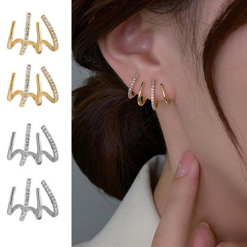 Mxbeauty Anting Wanita Trendi Indah Aksesoris Pesta Gadis Perhiasan Elegan Pesona Lady Empat Cakar Baris Anting-Anting