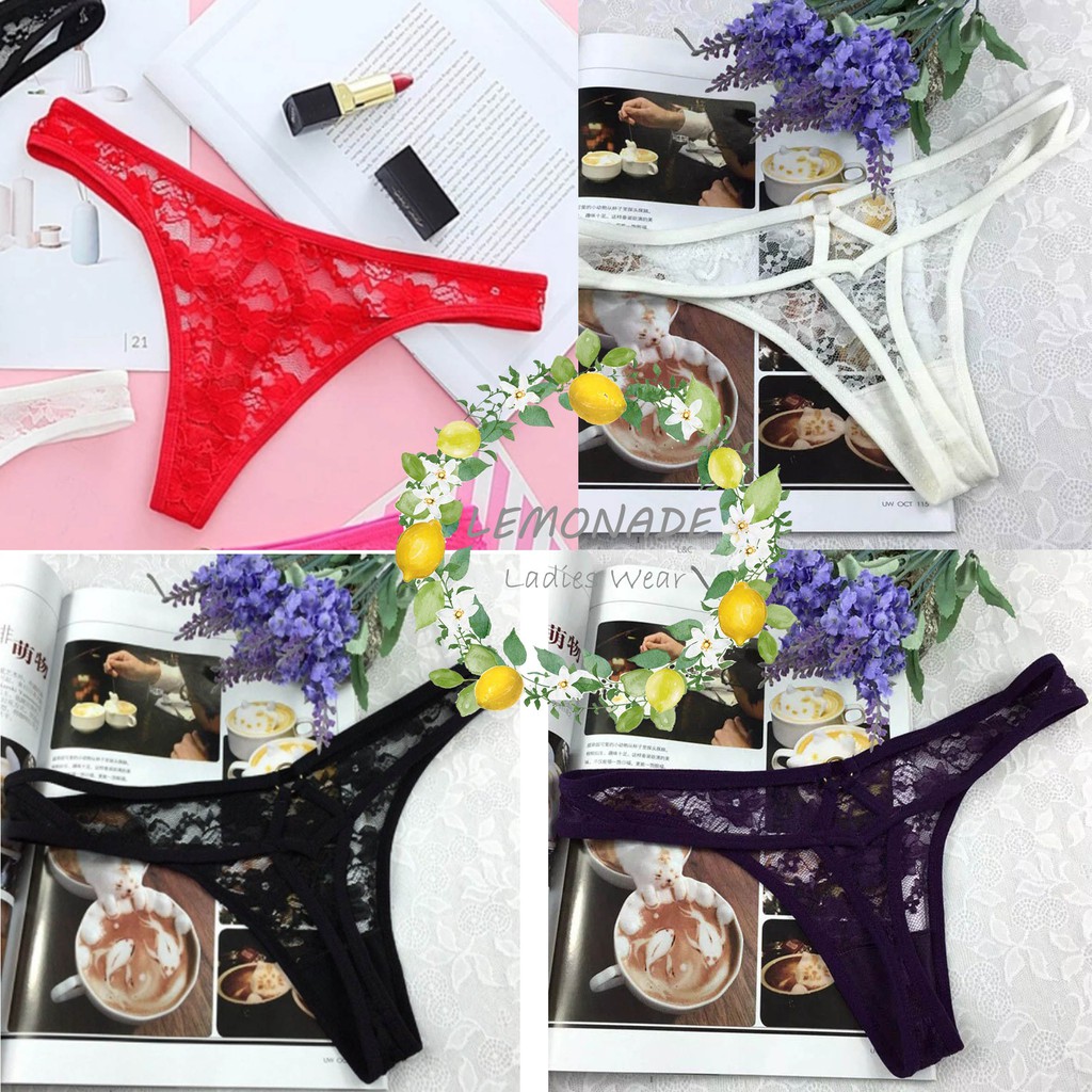 Celana dalam wanita double lace gstring thong sexy lingerie