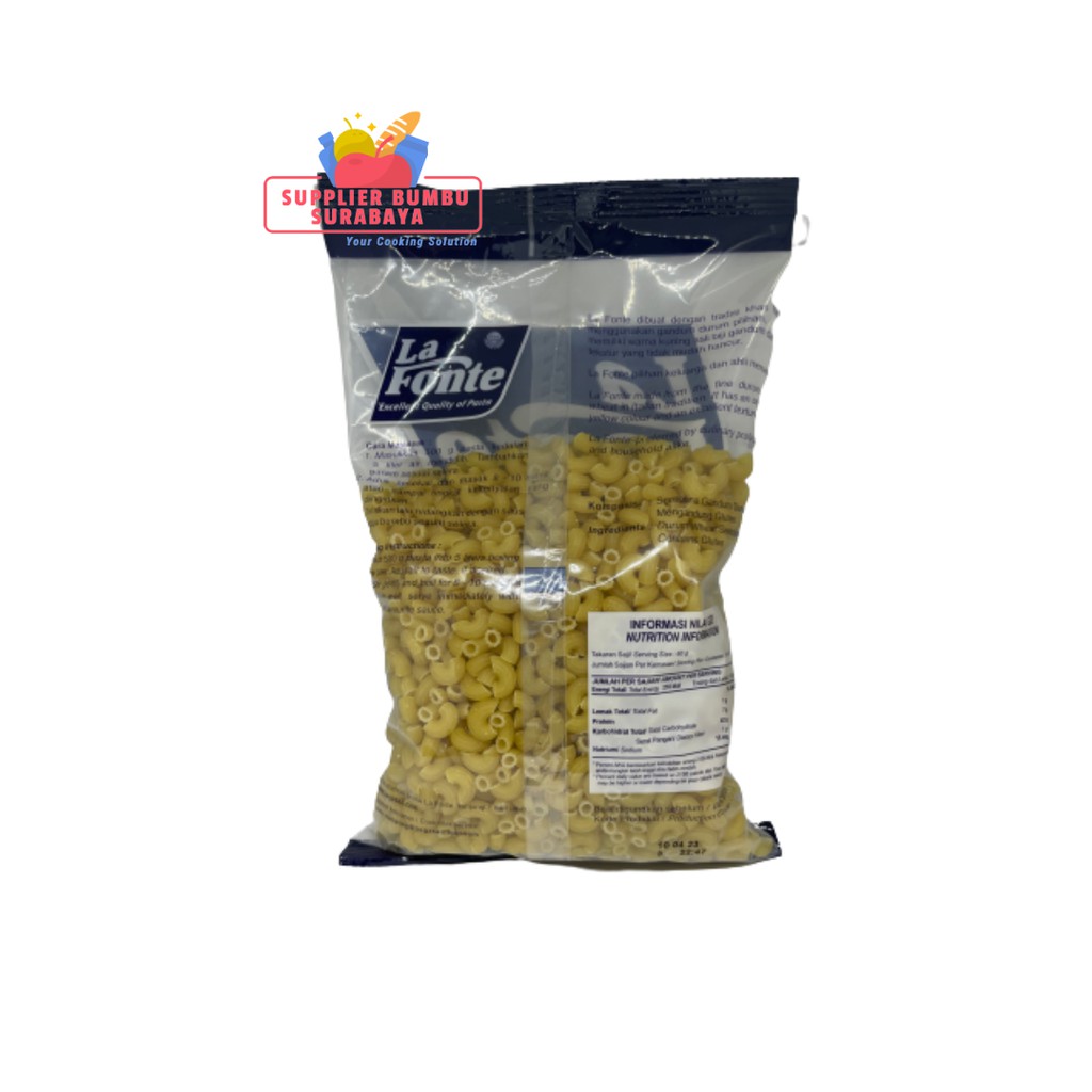 La Fonte Pasta Chiferi Rigati 206 Spaghetti 11 Penne Rigatti 91 Fusilli 202 500g