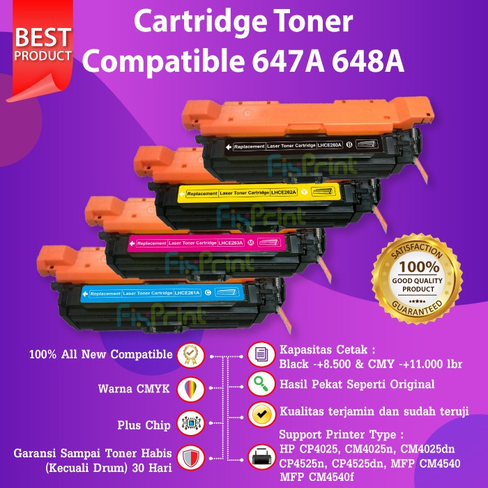 Cartridge Toner HP 647A CE260A Black Compatible CP4025 CM4025n CP4525n