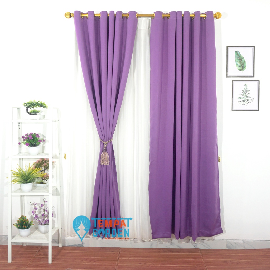 Gorden Embos, Gorden Jendela, Gorden Pintu, Gorden Minimalis, Gorden Polos Ungu Muda
