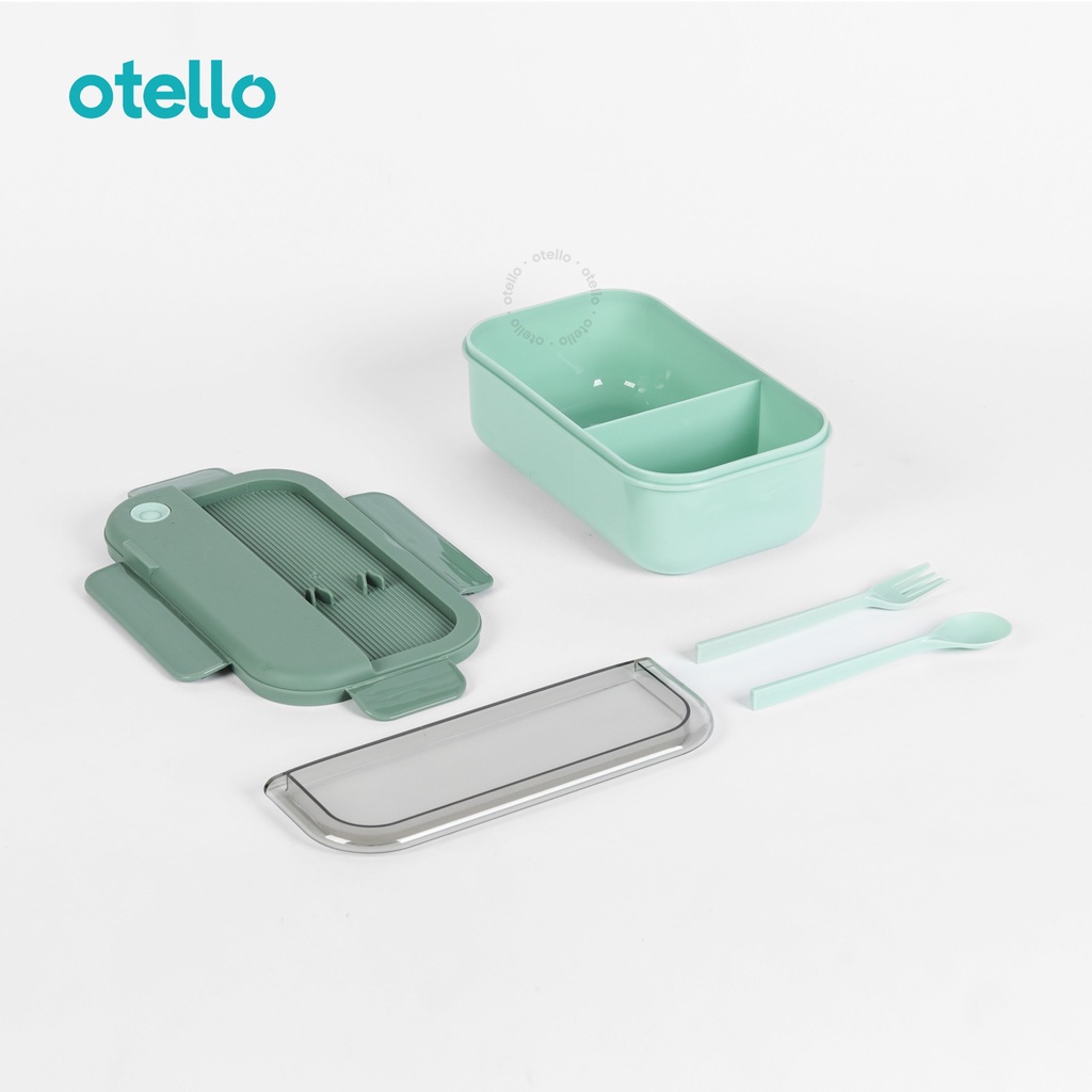 Otello Kotak Makan 1000ml Lunch Box Maru Rectangle Sendok Makan Set BPA Free Anti Tumpah Food Container