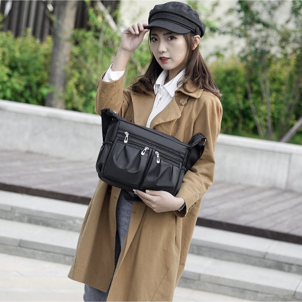 WYK69 Impor Tas Pundak Selempang Lady Night Market Nylon Shoulder Sling Bag TKM