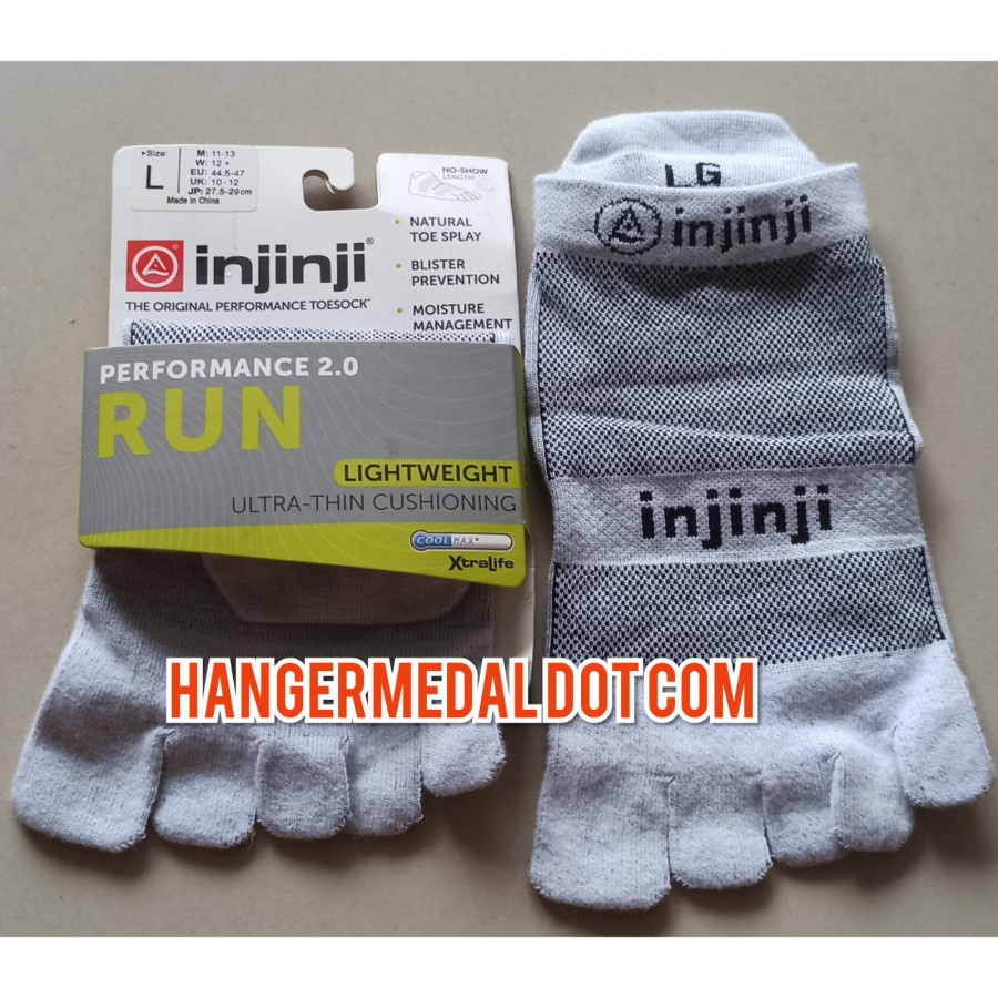 INJINJI PERFORMANCE - NO SHOW - SIZE L - kaos kaki anti blister - GREY PERFORM2