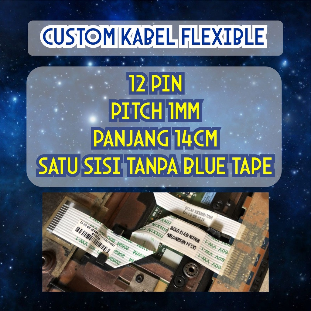 Spesial Custom Kabel Flexible 12 Pin 1 MM Panjang 14 CM 1 Sisi Pin Solder