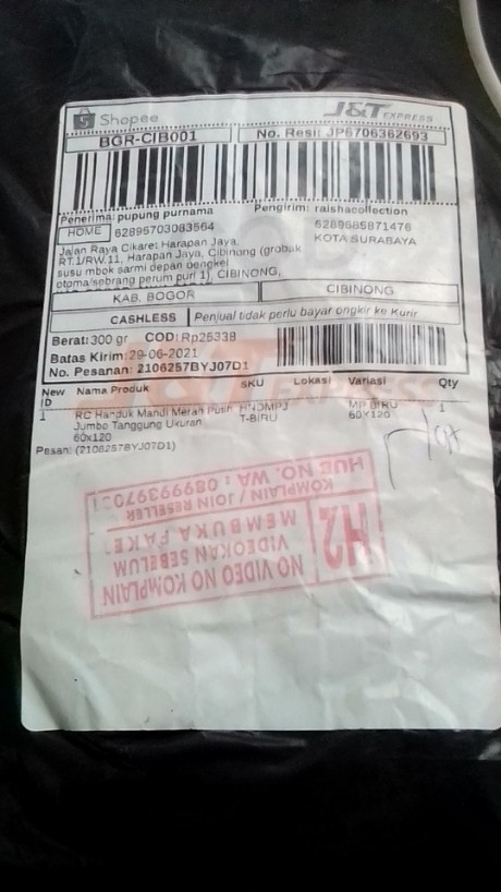 Rc Handuk Mandi Merah Putih Jumbo Tanggung Ukuran 60x120