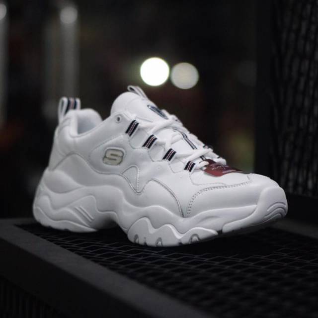 Sepatu pria wanita skechers dlites 3.0 dardax white original BNIB