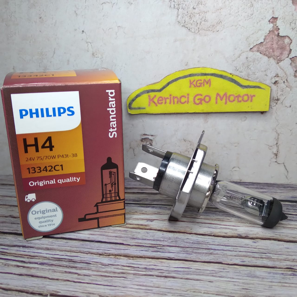 Lampu Halogen Philips H4 24V 75/70W 13342C1 - Bohlam Headlamp H4