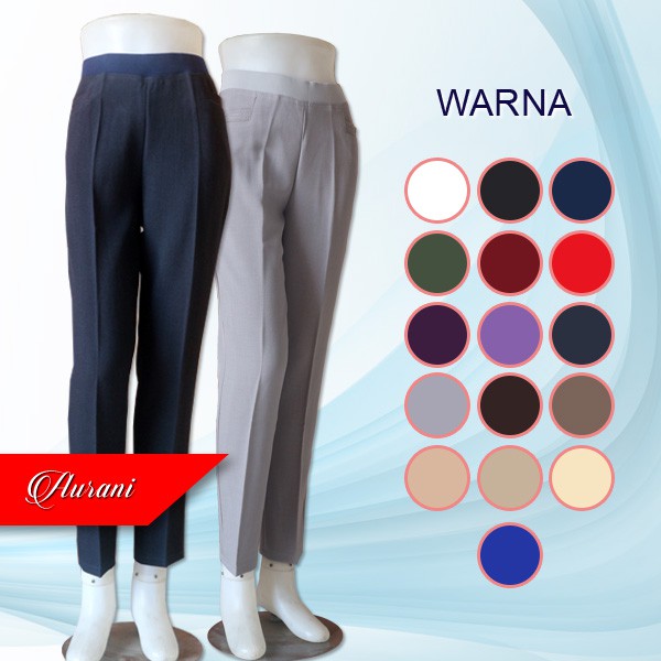 Celana Kerja Wanita Size S | Celana Wanita Bahan |  Celana Kerja Syakira Karet