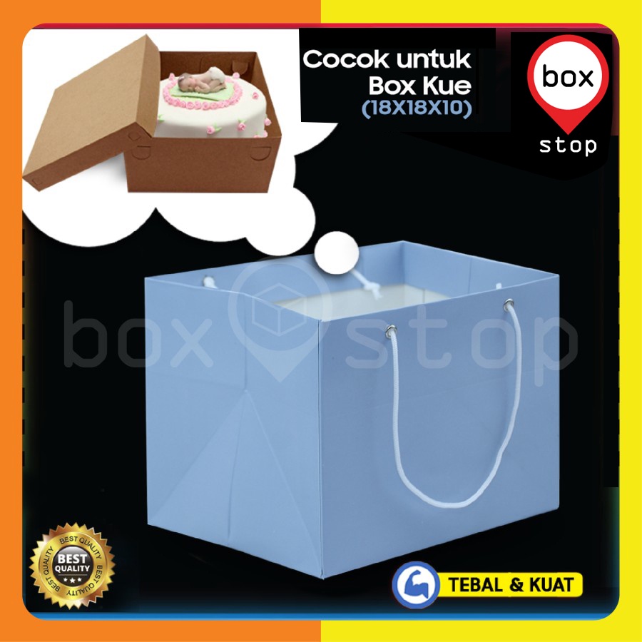

Paper Bag - Paperbag Polos - Paper Bag Kue BABY BLUE - 20x20x16 cm (10 pcs)