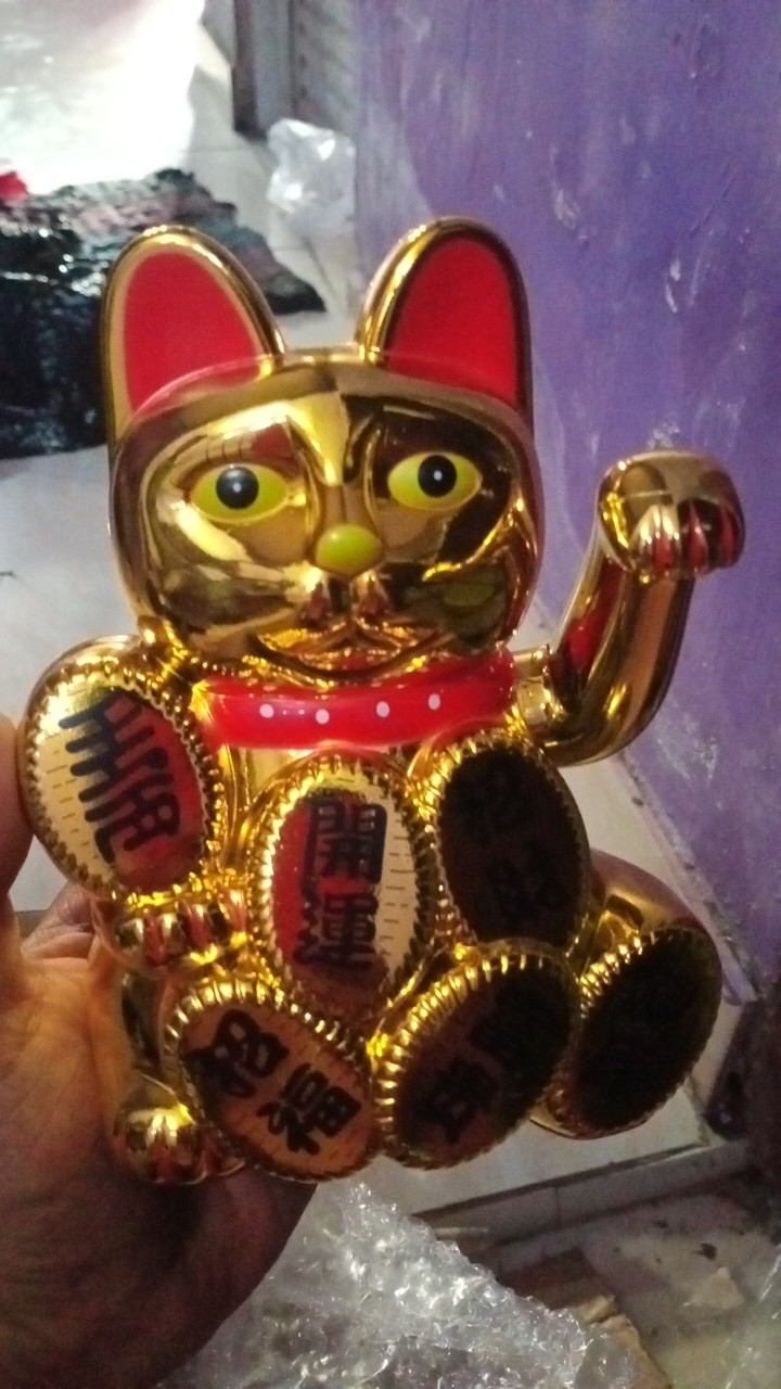 Lucky Cat /kucing Rejeki/kucing Hoki/kucing Maneko Neki Baterai 16.5cm