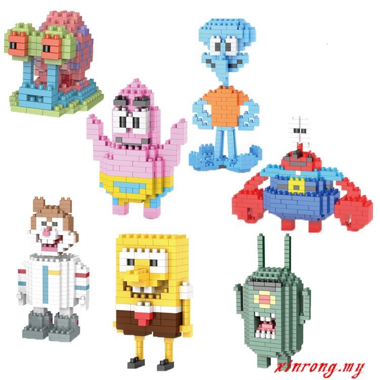 Mainan Lego Nano Block Mini Bentuk Kartun SpongeBob