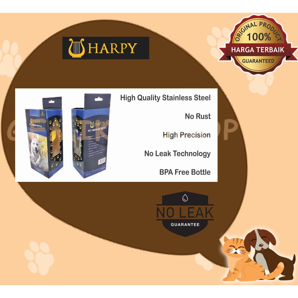 BOTOL MINUM Anjing Kucing Kelinci HARPY 150 mm DIAMETER 10 mm