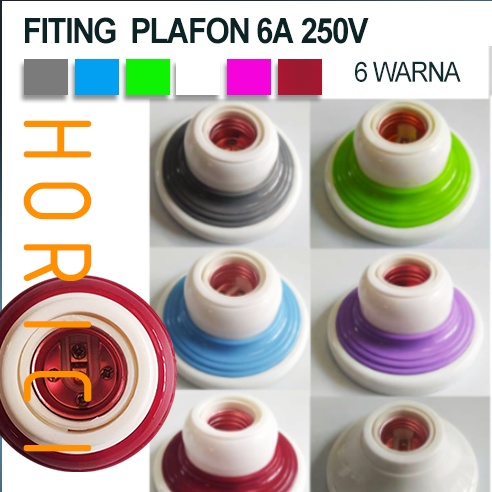 6A Fitting plafon warna warni fiting plafon bulat /persegi rumah Fitting lampu