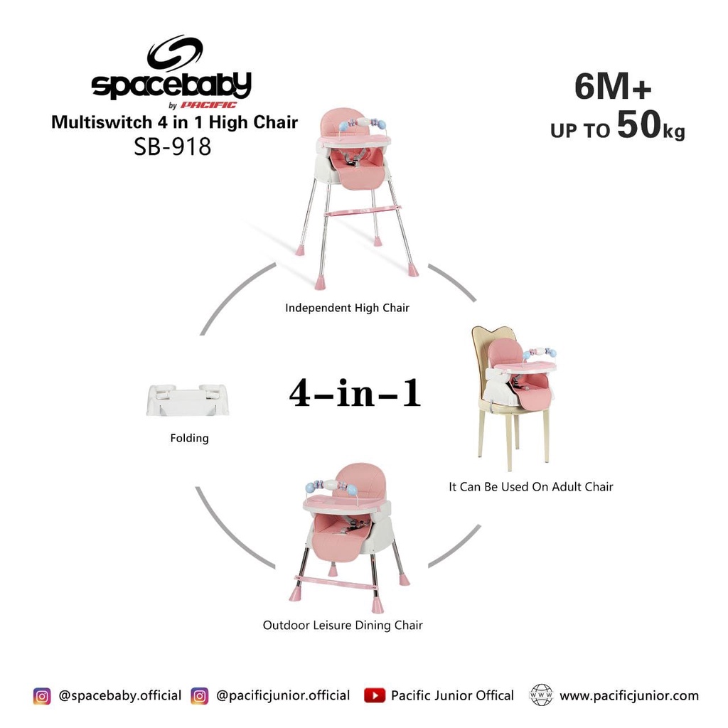 SpaceBaby Space Baby Seat Booster SB 518 SB 917 SB 918 SB 919 Baby  High Chair Kursi Makan Bayi