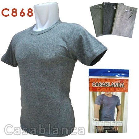 Kaos T Shirt Oblong Misty Katun 100% Cotton Pria Laki Cowok Dewasa Round Neck Casablanca C868
