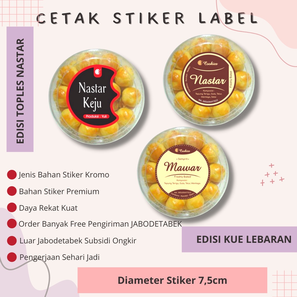 

Stiker Label Makanan Sticker Produk Kemasan Toples Botol dan Jar