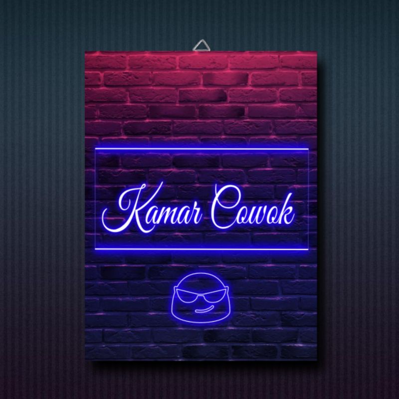 POSTER FRAME KAYU NEON KAMAR COWOK / KAMAR CEWEK HIASAN DINDING