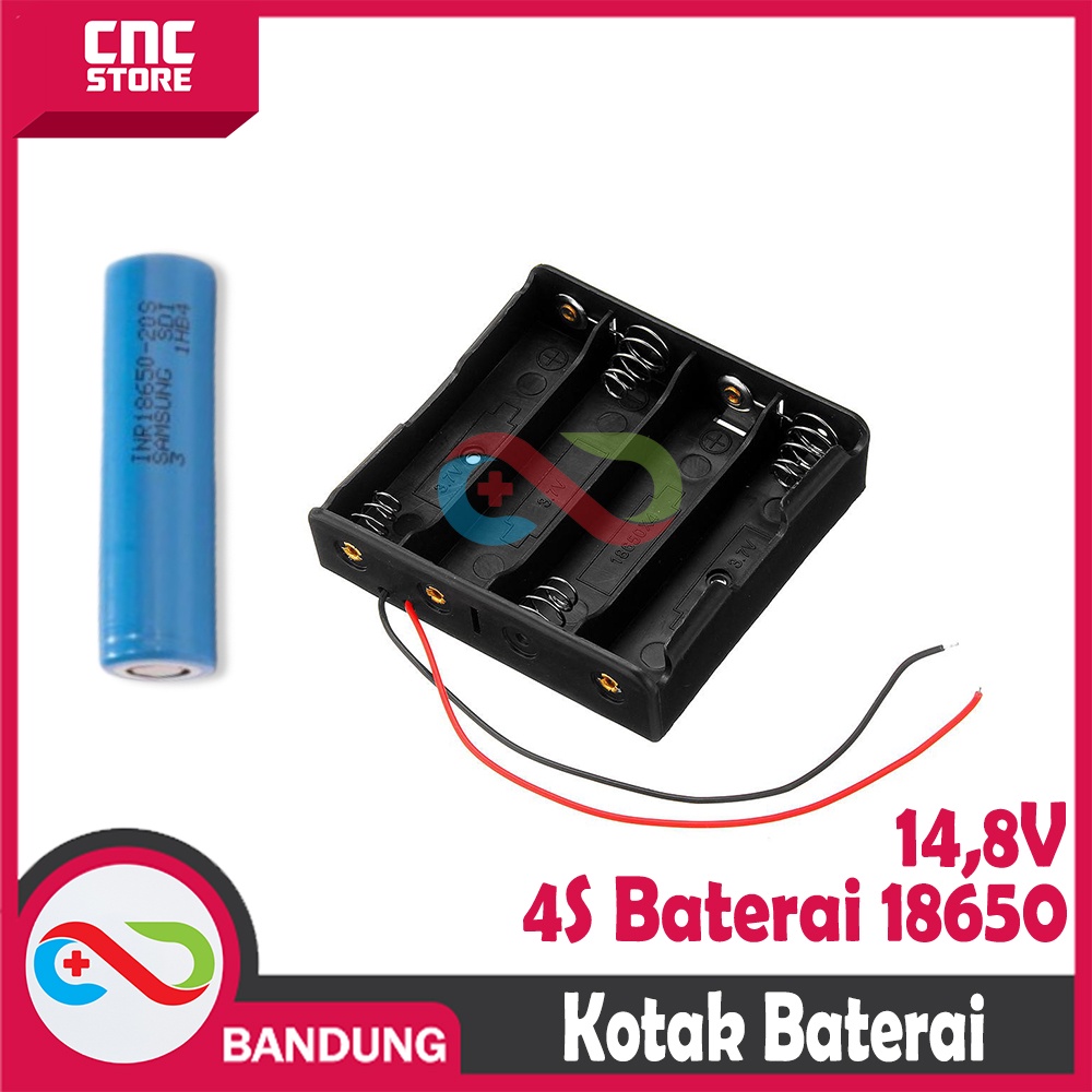 TEMPAT BATERAI 18650 3.7V LI-ION LITHIUM BATTERY HOLDER 4S SERI 14,8V