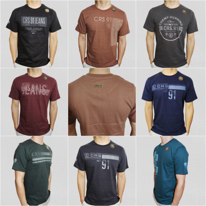 kaos oblong tulisan basic CRS 91 full combed L XL XXL