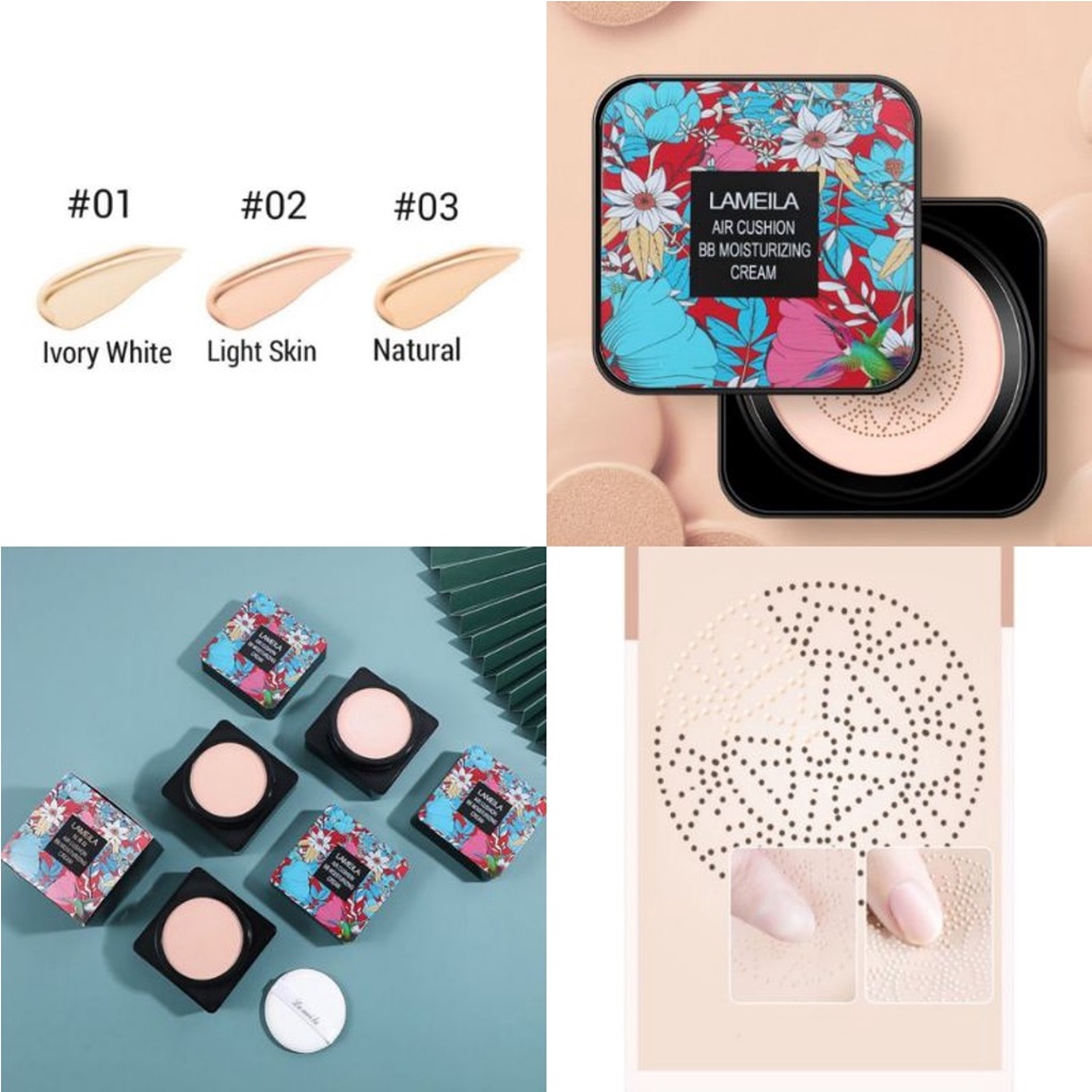 Termurah !!! Lameila Air Cushion BB Moisturizing Cream Waterproof ORIGINAL Bedak Glowing Tahan Lama Anti Air Anti Luntur Korea / BB Cream Cushion Glowing Waterproof Powder Foundation Bedak Pemutih Wajah Glowing BEAUTY CREAM Bedak Basah Bukan Bedak Padat