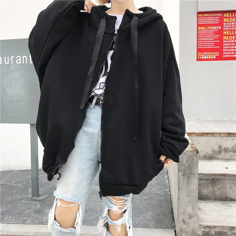 sweater zipper hoodie oversize korean style terbaru 2022