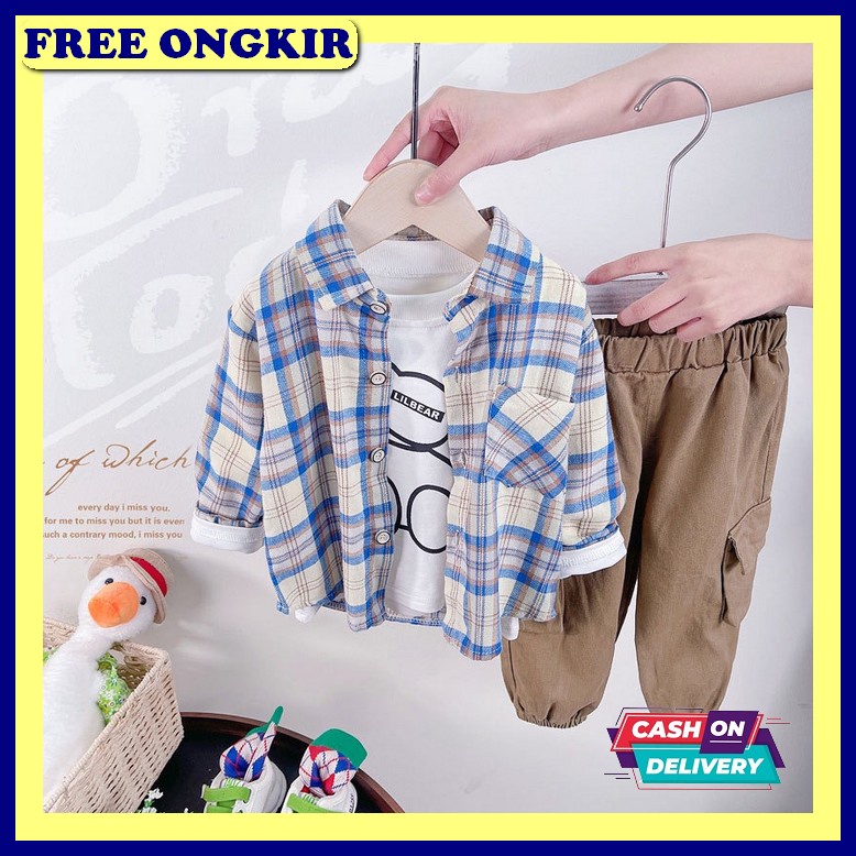 One Set Model Terbaru Set Anak Keren Stelan Balita Kekinian Oneset Import Termurah Baju Celana Anak 