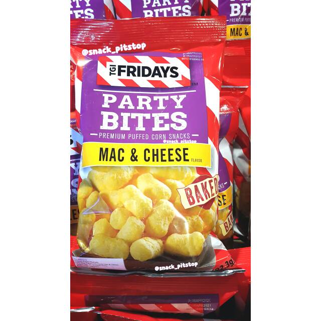 

TGI Fridays Party Bites - Mac & Cheese Flavor - 3.25 oz / 92.3 Gr- Premium Puffed Corn Snack