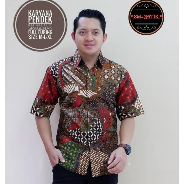 Hem Batik/Kemeja Batik Lengan Pendek KARYANA Batik Lapis Furing Batik Model Terbaru