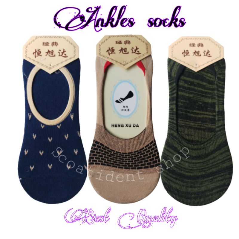 Kaos kaki Ankles/invisible socks Warna dan motif random(harga 1 pasang)